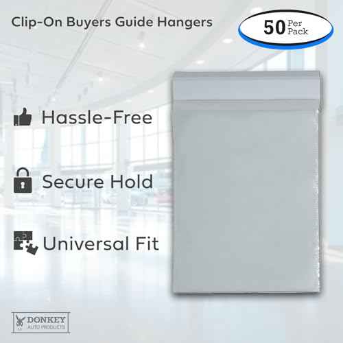 Clip-on Buyers Guide Hangers Holders, Car Window Document Holders (50 per Pack)