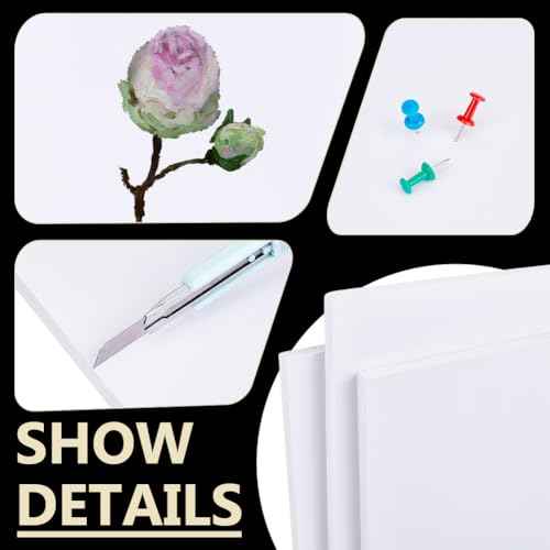 BENECREAT 3Pcs 3/8 Inch White Foam Boards, 12x8 Inch Rectangle PVC Foam Sheet Poster Board for Mounting, Crafts, Art, Display, Presentation and Projects