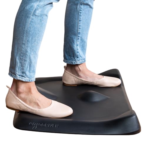 Ergodriven Topo Mini Standing Desk Mat – Obsidian Black, Ultra-Thick Anti-Fatigue Foam