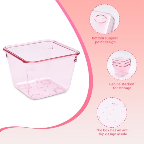 Pink Acrylic Drawer Organizer Trays Set of 25 for Kitchen, Bathroom, Office & Makeup Storage