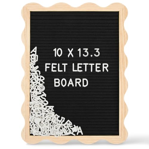 Black Felt Letter Board 10x13 Inch with 300 Letters for Home Classroom Baby Announcement
