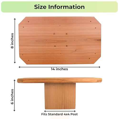 ZXYPRO¢ç Little Library Mount, Cedar | Fits 4x4 Posts | Screws Included | Stable & Easy to Install Outdoor Post Mount