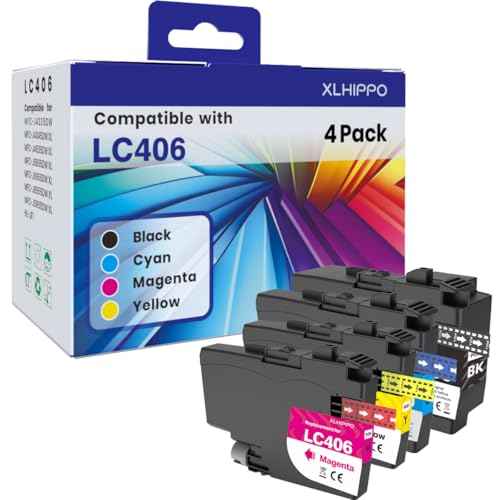 LC406 Ink Cartridges for Brother Printer Replacement for Brother LC406 LC406XL Ink cartridges for MFC-J4335DW MFC-J5855DW MFC-J6955DW MFC-J4535DW MFC-J6555DW MFC-J5955DW MFC-J4345DW Printers (4 Pack)