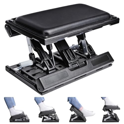 Scalebeard Adjustable Foot Rest Under Desk - Black Extra Large, Ergonomic Comfort