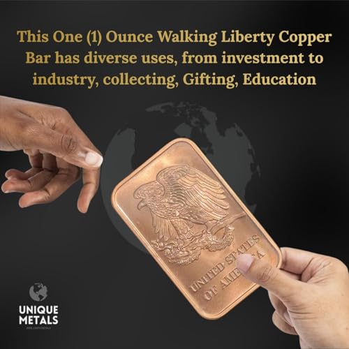 20 Pack One Ounce Walking Liberty Copper Bars .999 Fine Made in USA
