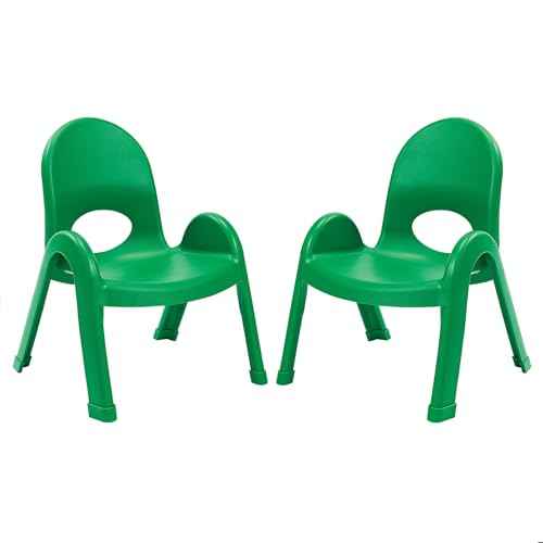 Children¡¯s Factory Value Stack 9" Child Chair, Shamrock Green, 2 Pack, Stackable Ergonomic Seating Solution for Classrooms and Homeschools