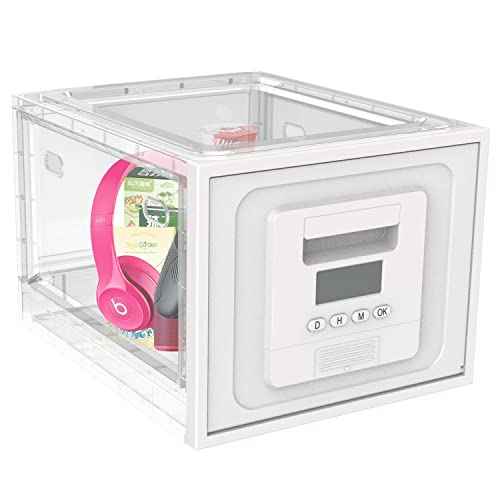 Time Lock Box for Food,Medicine Locker,Phone Jail Timer,PS5 Game Prison,Snacks Lockbox,Release Stress,Anxiety Relief,Gadget Gift | Combination Timed Locking Container | Kitchen Clear Lockable Safe Box