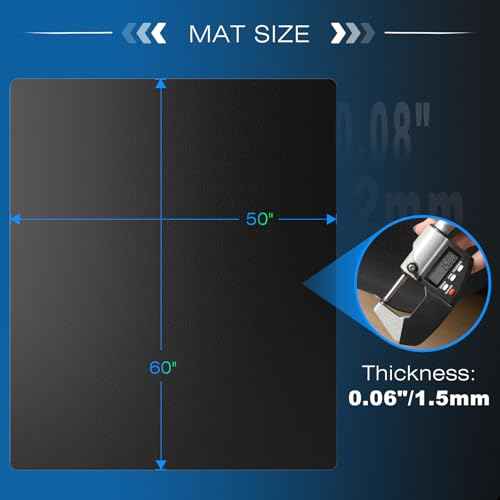 Chair Mat for Hardwood Floor, 60" x 50" Easy Glide Large Chair Mat for Rolling Chair, Anti-Slip Floor Protector Under Desk Mat, Vinyl Floor Mat for Gaming Room Home Office, Black