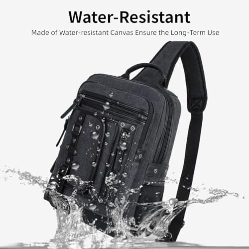 Schkleier Messenger Bag for Men Canvas Sling Bag Crossbody Backpack Laptop Shoulder Bag Hiking Daypacks Casual Tactical