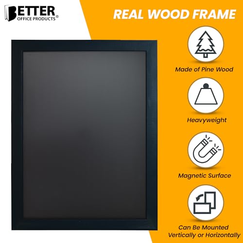 Large Magnetic Chalkboard Wall Sign 18x24 Rustic Wood Frame Office Home