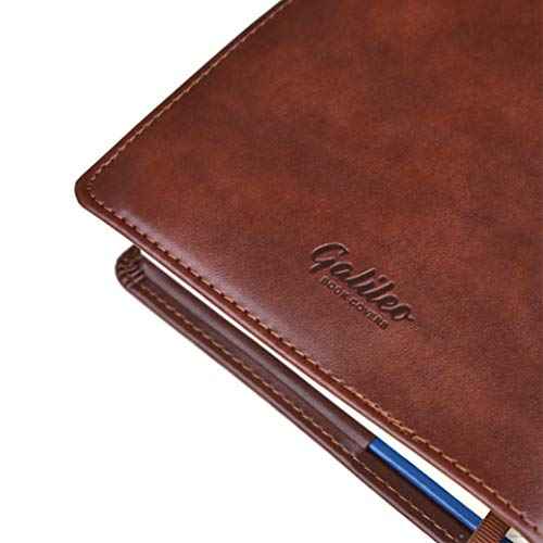 GALILEO¢ç Single AA Big Book Cover | PU Leather AA Book Covers for Hardcover | Medallion Holder | AA Gift | Alcoholics Anonymous | Premium Design (Plain/Coin Pocket/Brown)