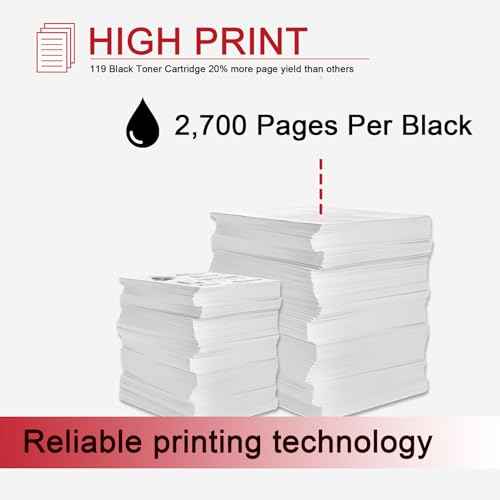 119 Black Toner Cartridge (1-Pack) Compatible 119 Cartridge Replacement for Canon 119/CRG-119 for imageCLASS MF414dw MF416dw MF419dw MF5950dw MF5960dn LBP251dw Printer