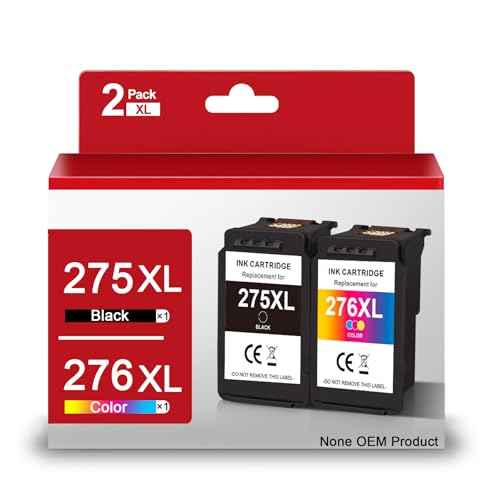 PG-275XL CL-276XL Ink Cartridges Value Pack Replacement for Canon 275XL 276XL 275 276 Compatible for Pixma TS3520 TS3522 TS3500 TR4720 TR4722 TR4700 Printer (1 Black, 1 Color)