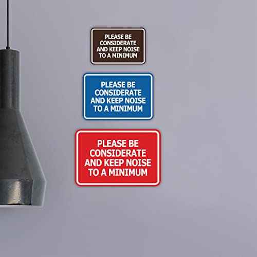 Signs ByLITA Classic Framed, Please Be Considerate and Keep Noise to a Minimum Sign (Blue) - Medium 5 Pack