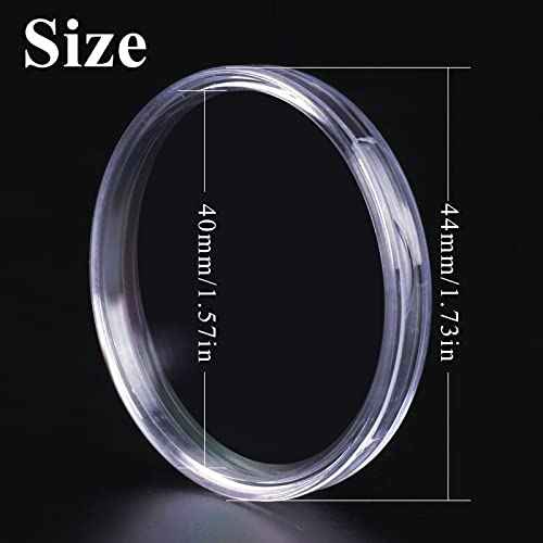 Utron 60P Clear Plastic Coin Capsules, Dollar Coin Holder, 40mm Silver Coin Storage for Collectors, Morgan Silver Dollar Coin Holders with Adjustable Gasket (17/20/25/27/30/33/38/40mm)