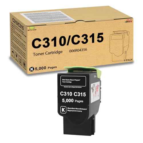 C310 C315 Black Toner Cartridge 5000 Page Yield 006R04356 Replacement for Xerox C310 C315 C310DNI C310DNIM C315DNI Printer (1-Pack)