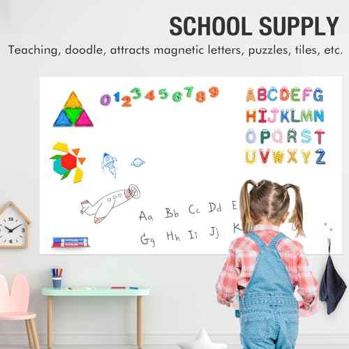 HOMiDEK Adhesive Backing Magnetic Whiteboard Contact Paper - 24" x 36" Peel and Stick Dry Erase Board Sticker - Magnetic Wall Decal Wallpaper for Any Smooth Surface, Office, Home, Classroom, Playroom