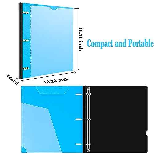 INFUN 1 Inch Telescoping 3 Ring Binder - 4PCS, Flexible Round Binder with Customizable Front Cover and Clear Catalog Pocket, 1Inch Rings, 225 Sheet Capacity