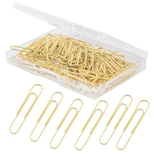 100pcs Gold Paper Clips,Large Paper Clip 2 Inch Jumbo Paperclips,Smooth Heavy Duty Clips Office Supplies Ideal for Bookmark