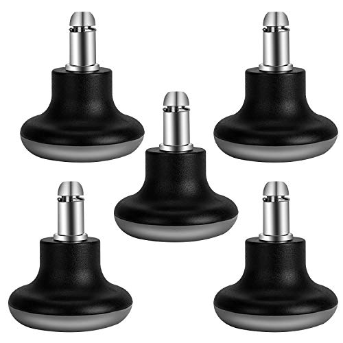 uvce Bell Glides 11mm x 22mm Replacement Chair Feet, 5pcs - Low-Profile Fixed Casters with Self-Adhesive Felt Pads