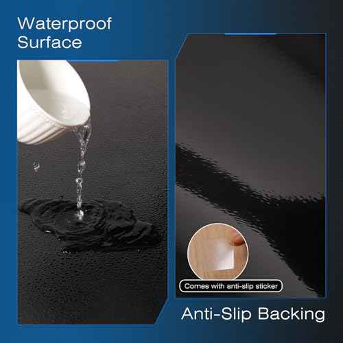 Chair Mat for Hardwood Floor, 36" x 28" Easy Glide Desk Chair Mat for Rolling Chair, Anti-Slip Floor Protector Computer Desk Mat, Vinyl Floor Mat for Gaming Room Home Office, Black