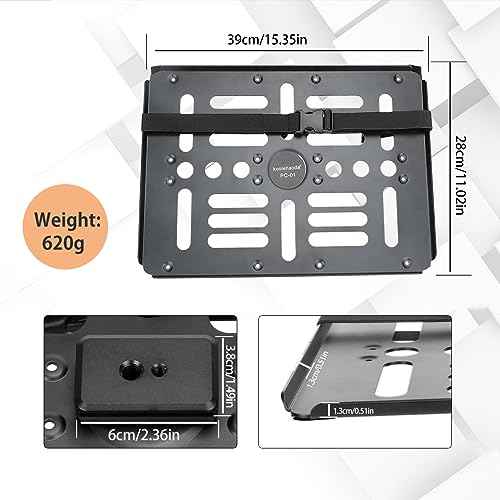 koolehaoda Laptop Notebook Pallet Projector Tray Holder with Arca-Swiss Interface for 1/4" to 3/8" Screw Tripod Stand Ballhead Mount, 22 lbs Capacity with Vented Cooling Platform Stand