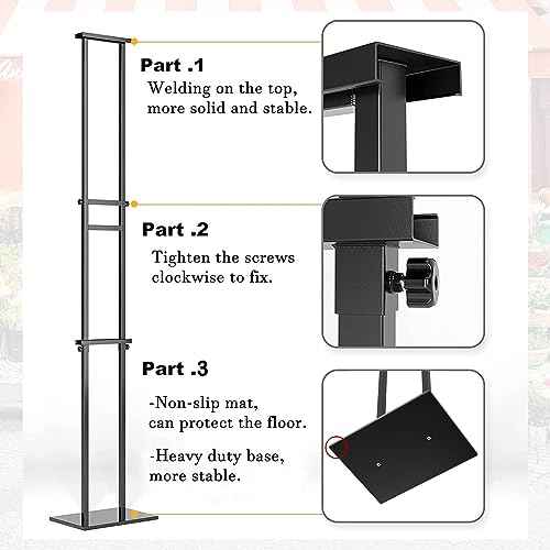 Display Stand Sign Holder,Heavy Duty Adjustable Pedestal Sign Stand Up to 75 inch,Double-Sided for Board & Foam Sign,Sign Stand with Base,Fit Wedding,Restaurant or Business(Poster not Included)