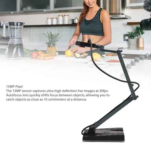 4K UHD Document Camera for Teachers, 15MP USB Document Camera with LED Light, 30fps Foladable Document Camera for 7 8 10 11 PCs for OS X 10.11 for Chromebook