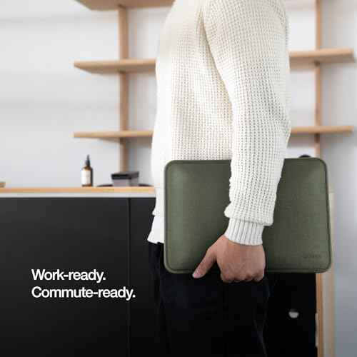 Incase ICON Sleeve with Woolenex - MacBook Pro 14 inch Case - 2025, 2024, 2023, 2022, 2021, M5, M4, M3, M2, M1 - Fitted MacBook Case, Laptop Sleeve, Hard Cover, Durable, Lightweight - Huntmaster Green