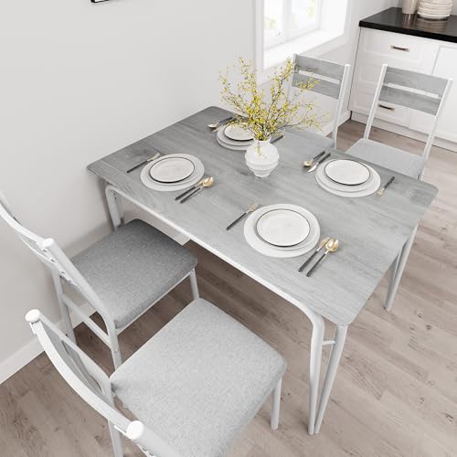 IDEALHOUSE 5-Piece Dining Set for 4 — Square Table with 4 Chairs, Small Space