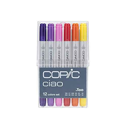 Copic Markers 22075312 IB12 Ciao Markers Basic Set, 12-Piece