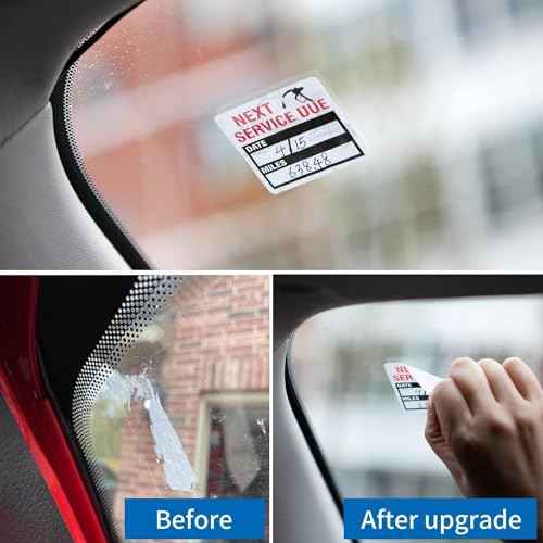 300 Pieces Oil Change Stickers, Service Reminder Labels, Auto Maintenance Service Due Reminder Stickers Labels, 2 x 2 Inch, 1 Roll (Black)