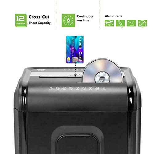 Aurora AU1260XA Anti-Jam 12-Sheet Crosscut Paper and CD/Credit Card Shredder