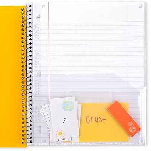 Five Star Interactive Notetaking Spiral Notebooks, 6 Pack, 1 Subject, College Ruled Paper, 11" x 8-1/2", 100 Sheets, Assorted Colors (820019-ECM)