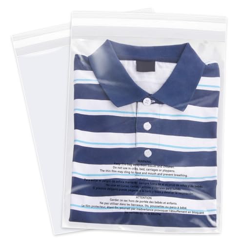 WEPOLY 12x18 Inch Clear Poly Bags - 1000 Count, Self-Sealing, Food Grade