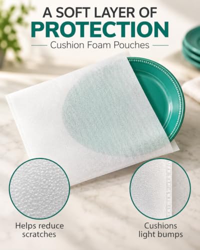 60 Pack Foam Pouches, 3 Sizes Thick Cushion Wrap Pouches Sheets