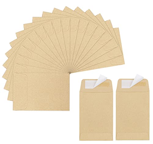 Joyberg One Size Coin Envelopes 2.35x3.5 inch Brown Kraft Small Seed Packets