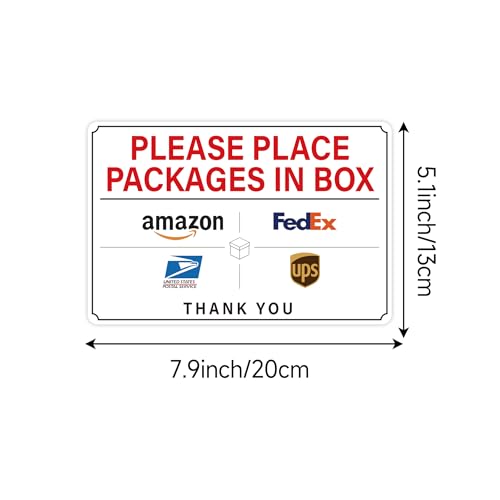 Please Leave Packages and Deliveries Here Sign£¬Self-Adhesive Weatherproof and Anti-fading Delivery Signs for Packages, Please Place Packages in Box for Home£¬Office£¬Shop£¬Box, Door£¨Small£©