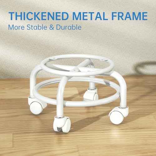 NiHome Universal Wheel Rolling Stool, Low Roller Seat with Reinforced 360¡Æ Swivel Wheels & Thick Metal Frame, 360¡Æ Movement Comfortable Ergonomic Cushion Seating, Quick Two-Step Assembly (Gray)
