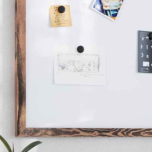 Flash Furniture Bristol Wall Mount White Board, Included Dry Erase Marker, 4 Magnets, Eraser, Commercial Grade for Home or Business, 24" x 36", Torched Brown