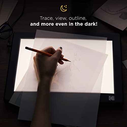 KODAK LED Light Box 5¡±x4¡± for Negatives, Slides & Films | Illuminated Board Panel for Viewing & Scanning Photos, Tattoo Drawing, Artist Sketching, Stenciling & More | Glare-Free, Battery & USB Powered