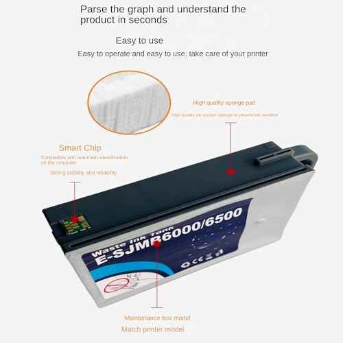 SJMB 6000 6500 Waste Ink Tank Maintenance Box Collector Unit Compatible with ColorWorks CW-C6000A CW-C6000P CW-6030A CW-6030P CW-C6500A CW-C6500P Inkjet Printer (SJMB6000/6500)