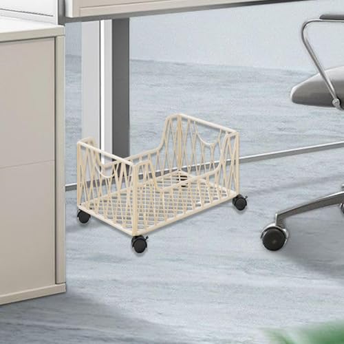 Milageto White Rolling Utility Storage Bin on Wheels Under Desk Book Cart