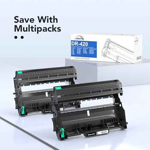 DR420 Drum Unit High Yield Replacement for Brother Printer - 2 Packs, Compatible with HL-2240 HL-2270DW HL-2280DW HL-2230 MFC-7360N MFC-7860DW DCP-7065DN Printer (2 Pack, NOT Toner)