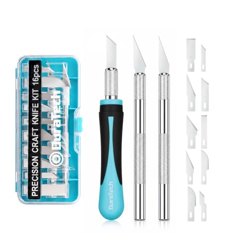 DURATECH 16-Piece Craft Knife Set for Modeling, Pumpkin Carving & Arts