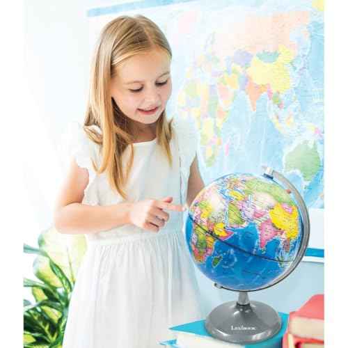 Lexibook Luminous Globe Planetarium, STEM, 2-in-1 Globe during the day, Constellation map at night, Blue/Black, NLJ185EN