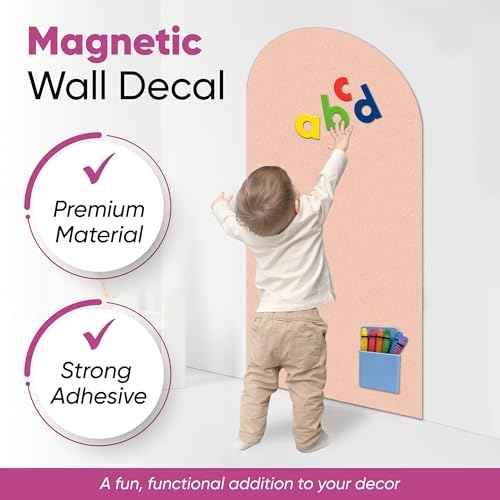 Arch Magnetic Wall Decal - 40" x 18" Matte Finish Chalkboard Sticker for Wall - Magnetic Board for Playroom, Home Classroom(Camel Blush)