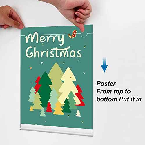 Relx Acrylic Sign Holder 8.5 x 11, Acrylic Display Stand with Screws and 3M Tape, Wall Mount Clear Frames Plastic Sign Holder for Store, Restaurant (12 Pack)