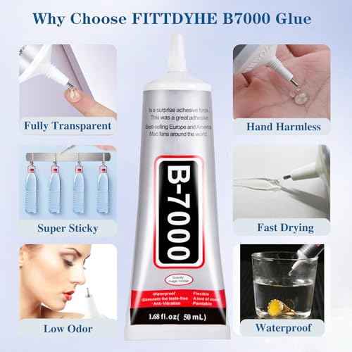 B7000 Glue Clear with Precision Tip£¬50Ml B7000 Glue Clear for Rhinestones Glue for Crafts, Multipurpose Jewelry Glue for Fabric DIY Craft Makeup Shoes Jewelry Making Nail Art