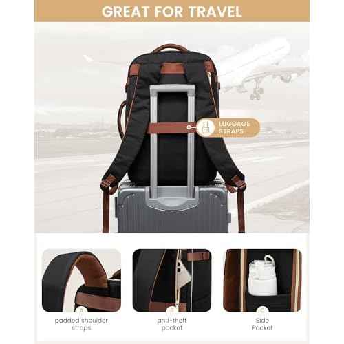 LOVEVOOK Travel Essentials Carry on Backpack 40L Travel Backpack for Women Men,Waterproof TSA Personal Item Travels Bag Airline Flight Approved,Large Carry on Luggage Laptop Backpack with Packing Cube